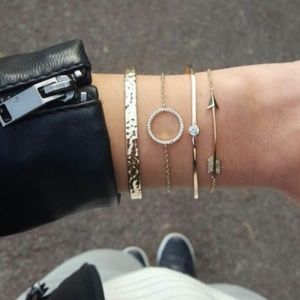4 Pieces Boho Metal Gold Tone Bracelet Cuff Set